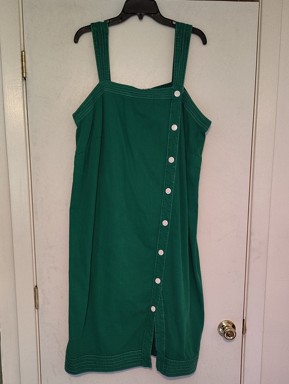 Anthropologie Emerald Green Button-Front Midi Dress